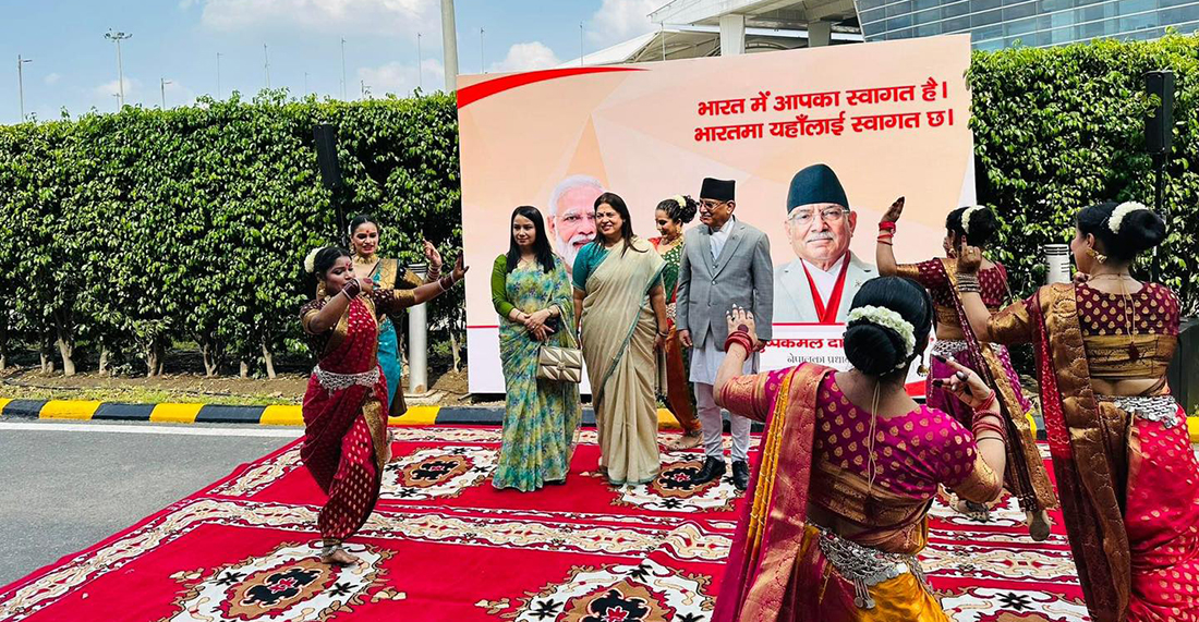 प्रधानमन्त्री प्रचण्डलाई भारतीय विदेश  राज्यमन्त्रीको  स्वागत।