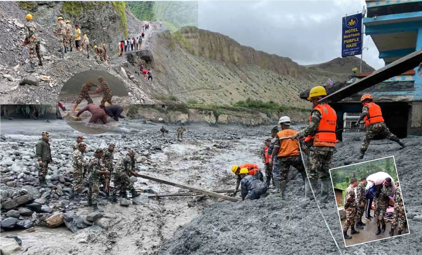 सेनाले बाढी तथा पहिरोबाट प्रभावित क्षेत्रमा उद्दार कार्य जारी