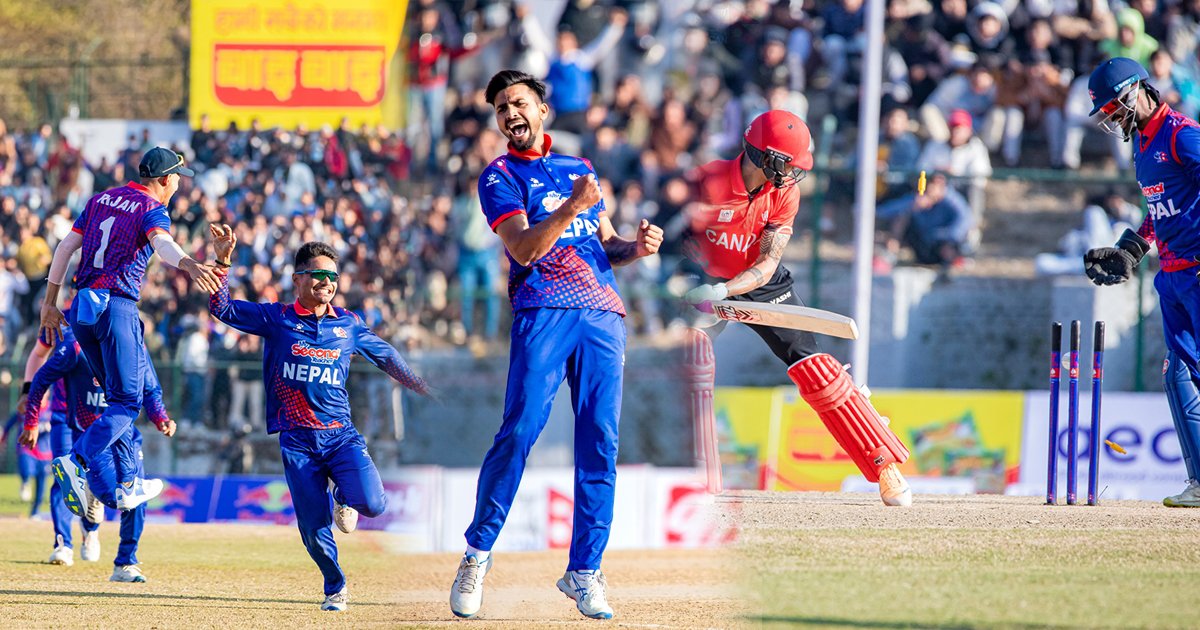 रोहितको 'उत्कृष्ट   बलिङ' बाट  क्यानडामाथि नेपालको  जित