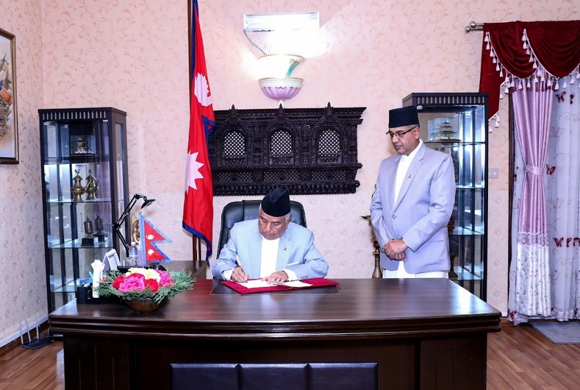 राष्ट्रपति पौडेलद्वारा सम्पत्ति शुद्धीकरण सम्बन्धी विधेयक प्रमाणीकरण