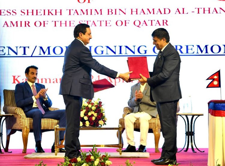 नेपाल र कतारबीच द्विपक्षीय समझदारीपत्रमा हस्ताक्षर