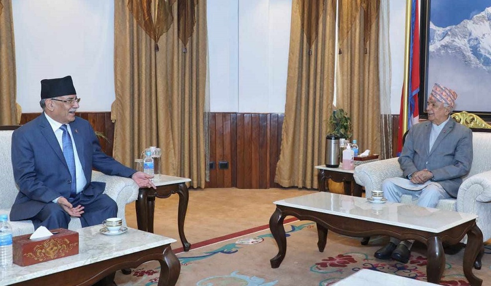 राष्ट्रपति पौडेल र प्रधानमन्त्रीबीच भेटवार्ता
