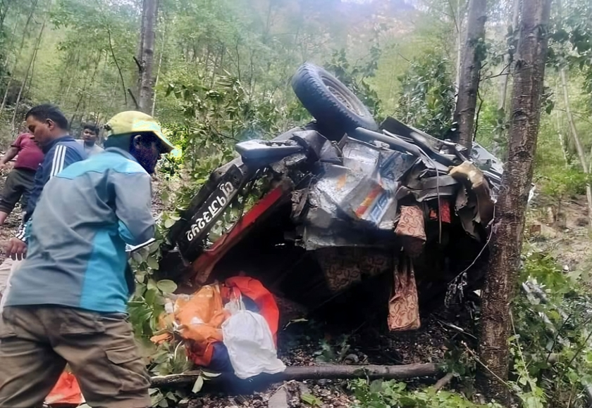 रोल्पाको तालाबाङमा  जिप दुर्घटना ७ जनाको मृत्यु, ८ घाइते