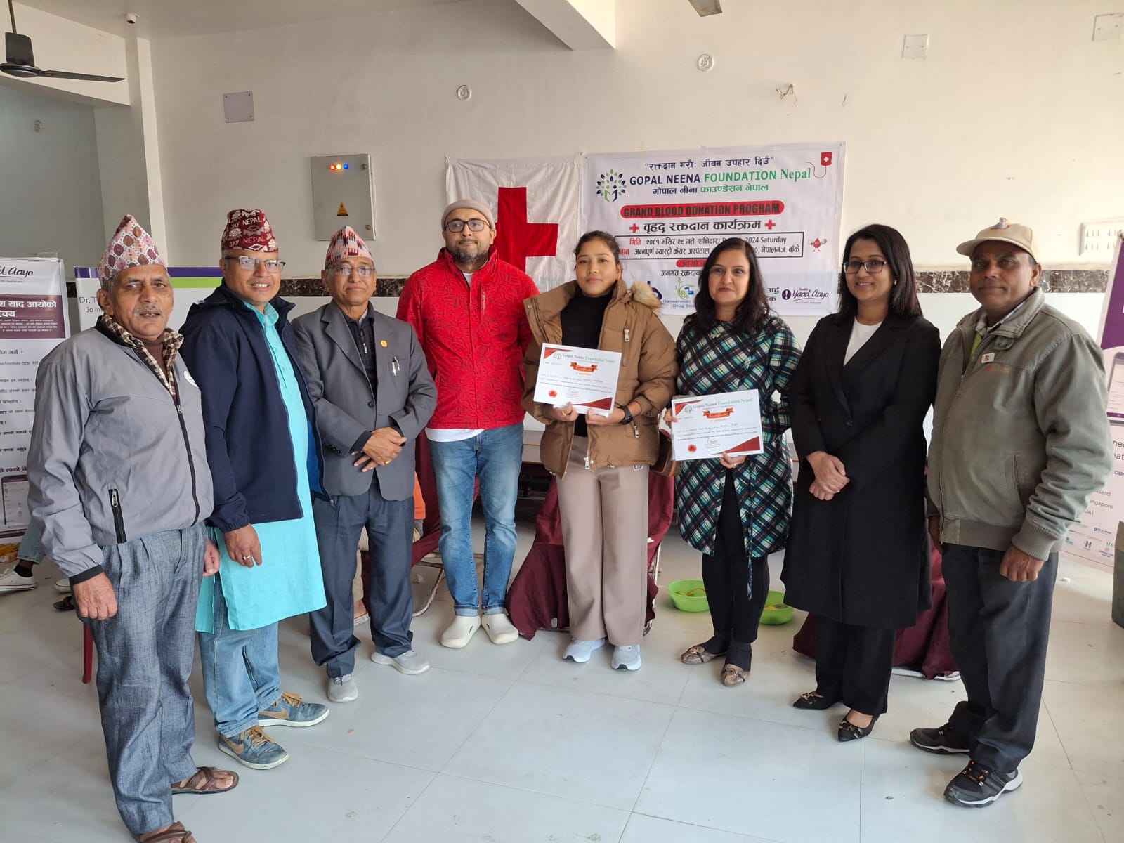 गोपाल नीना फाउण्डेसनमा ५ महिला सहित ५१ जनाले रक्तदान गरे