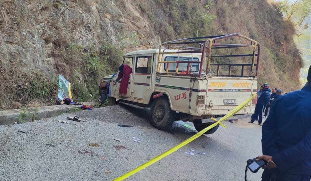 पर्वतमा जीप दुर्घटना हुँदा २ जनाको मृत्यु, ६ जना घाइते