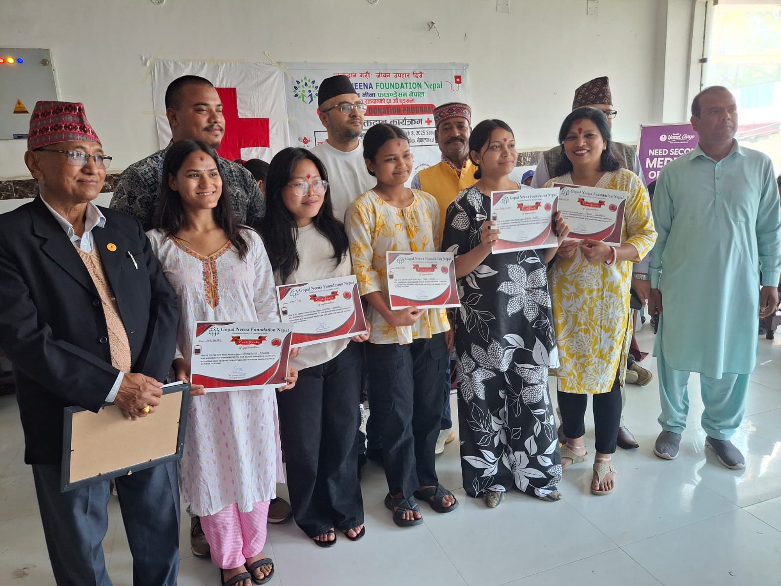 अन्तर्राष्ट्रिय नारी दिवसमा ११ महिला सहित ६० जनाले रक्तदान गरे