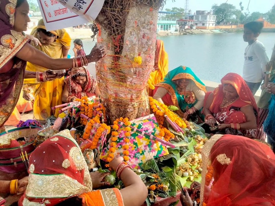 पतिको दीर्घायुको कामना र दाम्पत्य जीवनको सुख समृद्धिको कामना गर्दै बरसाइत (बट सावित्री) पर्व मनाउदै