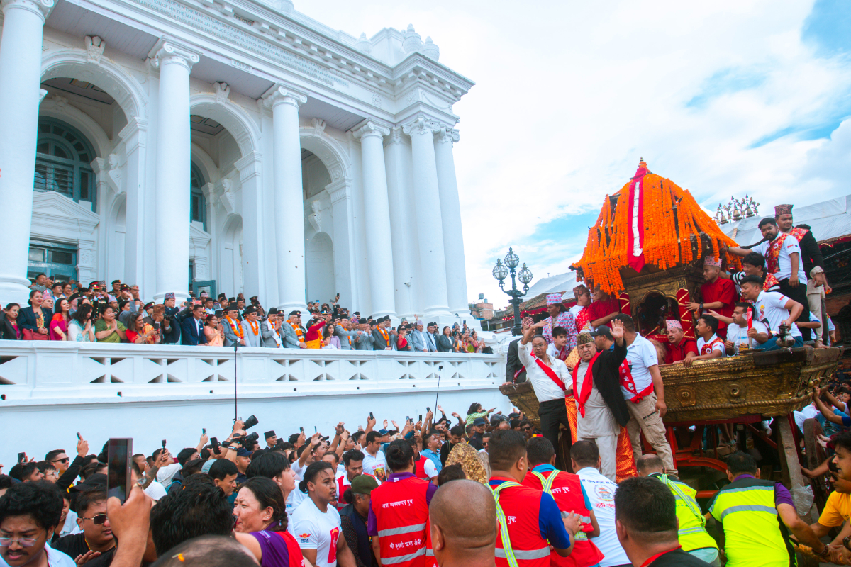 राष्ट्रपति पौडेलद्वारा ईन्द्रजात्रा अवलोकन