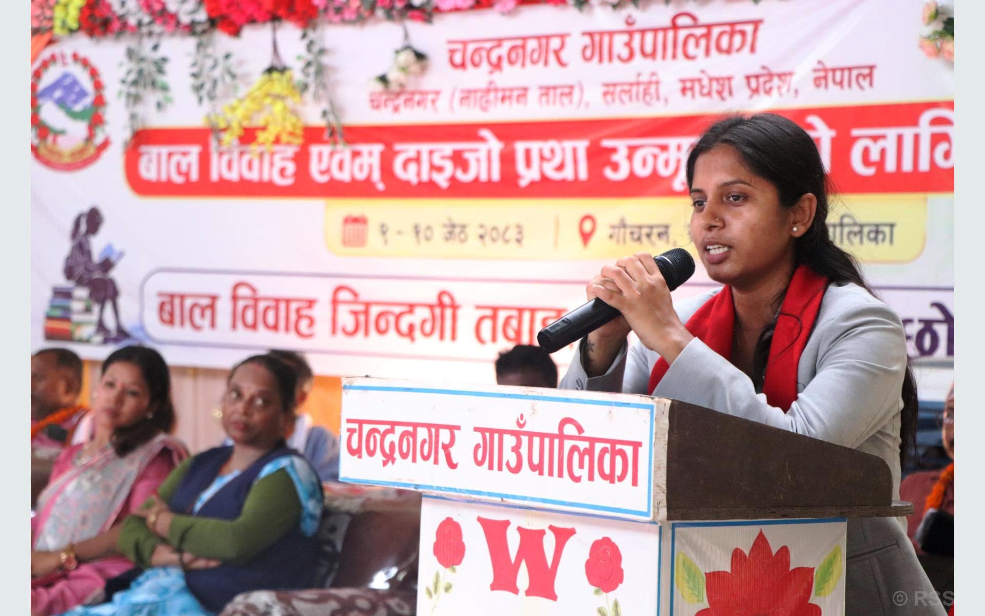 दाइजो प्रथा र बालविवाहविरुद्ध निरन्तर लडिरहन्छु : उपसभामुख ठाकुर