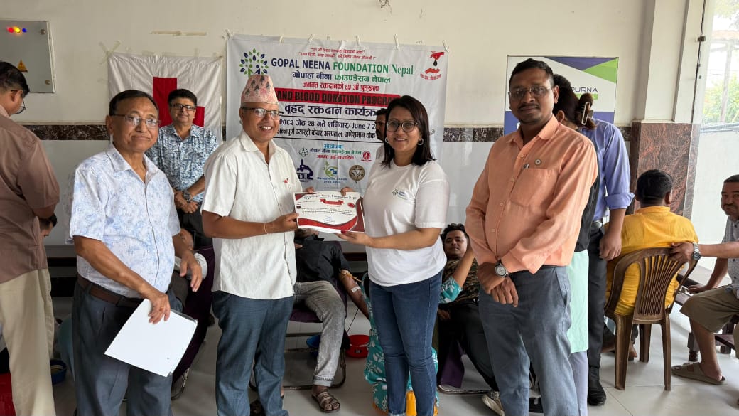 गोपालनीना फाउण्डेसनमा ९महिला सहित५६ जनाले दिए रगत